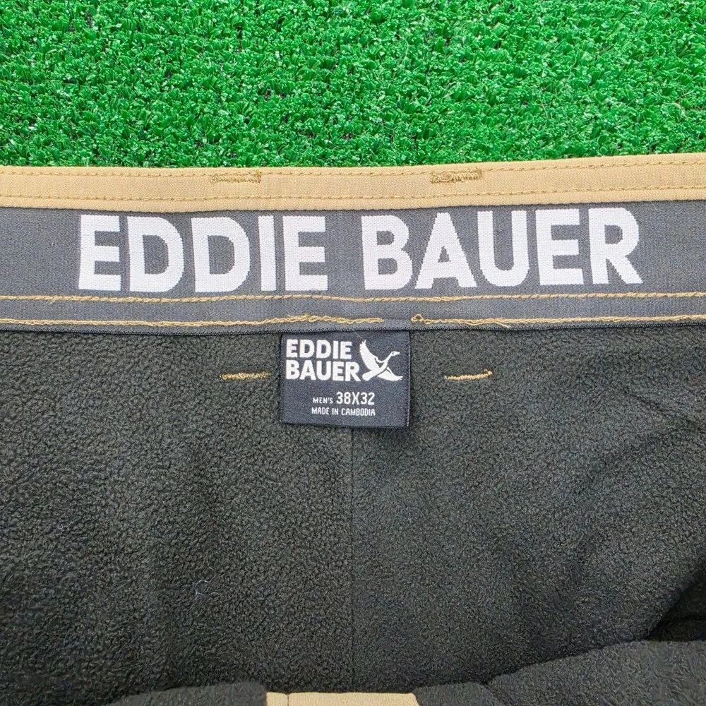 Eddie Bauer Rainier Fleece Lined Outdoor Pants Mens 38x32‎ Beige Hiking Cargo